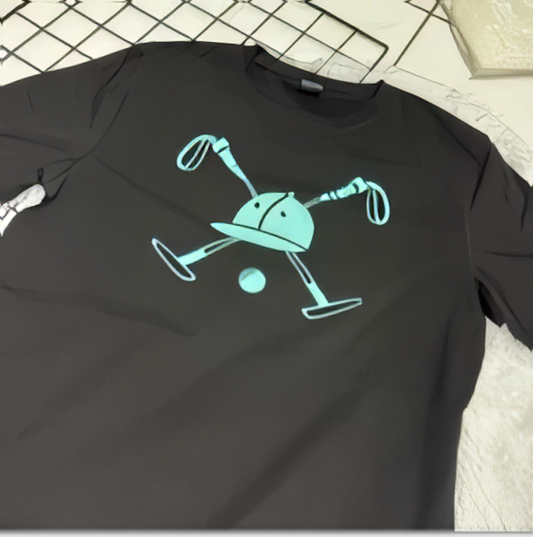 Camiseta Masculina Preta Com Detalhe Azul